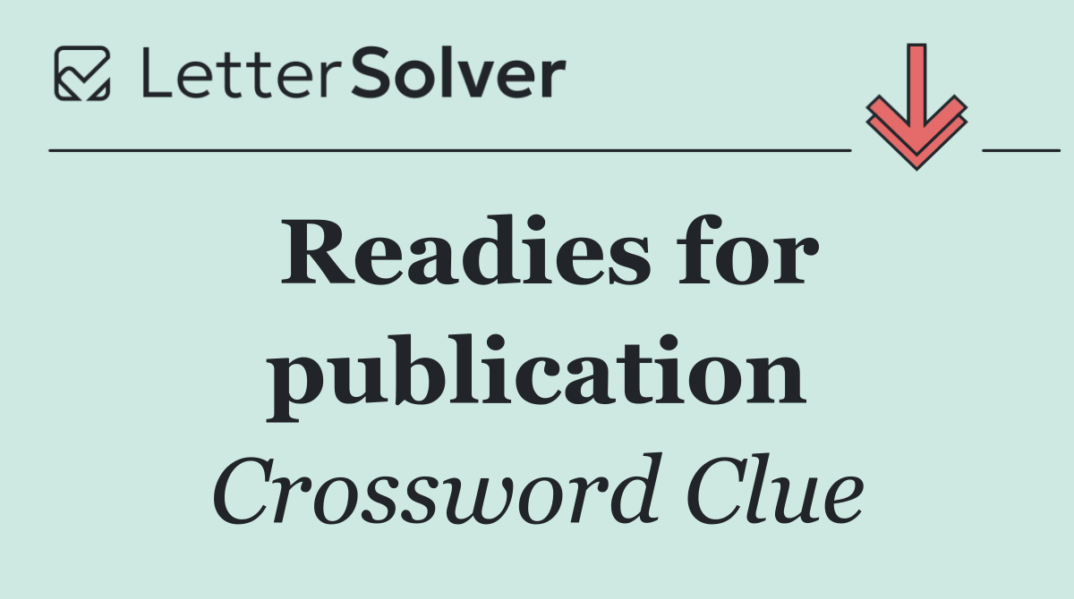 Readies for publication