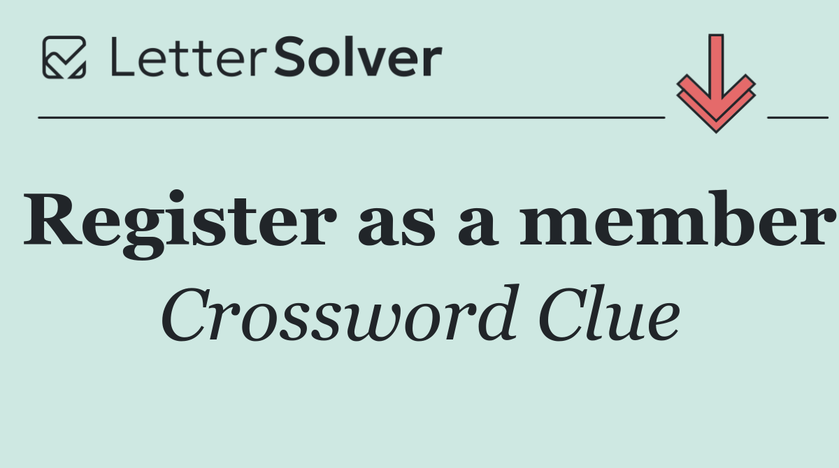 Register as a member