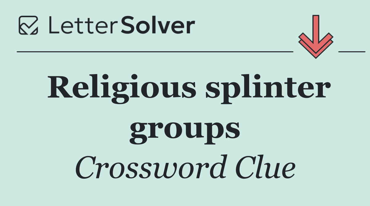Religious splinter groups