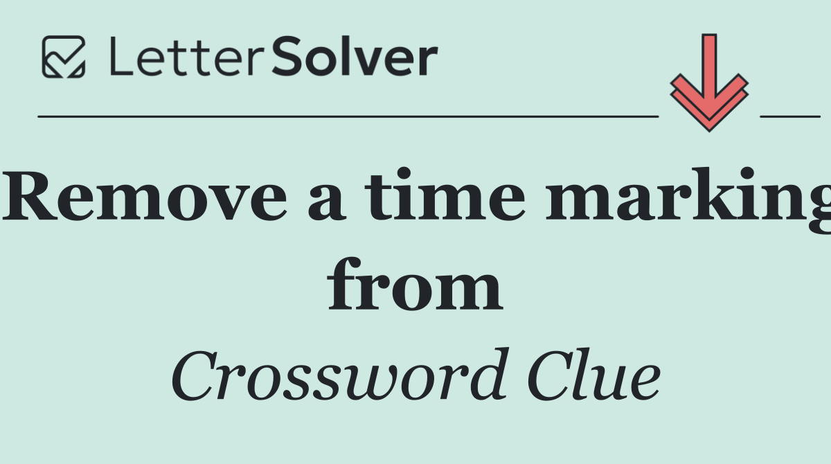 Remove a time marking from