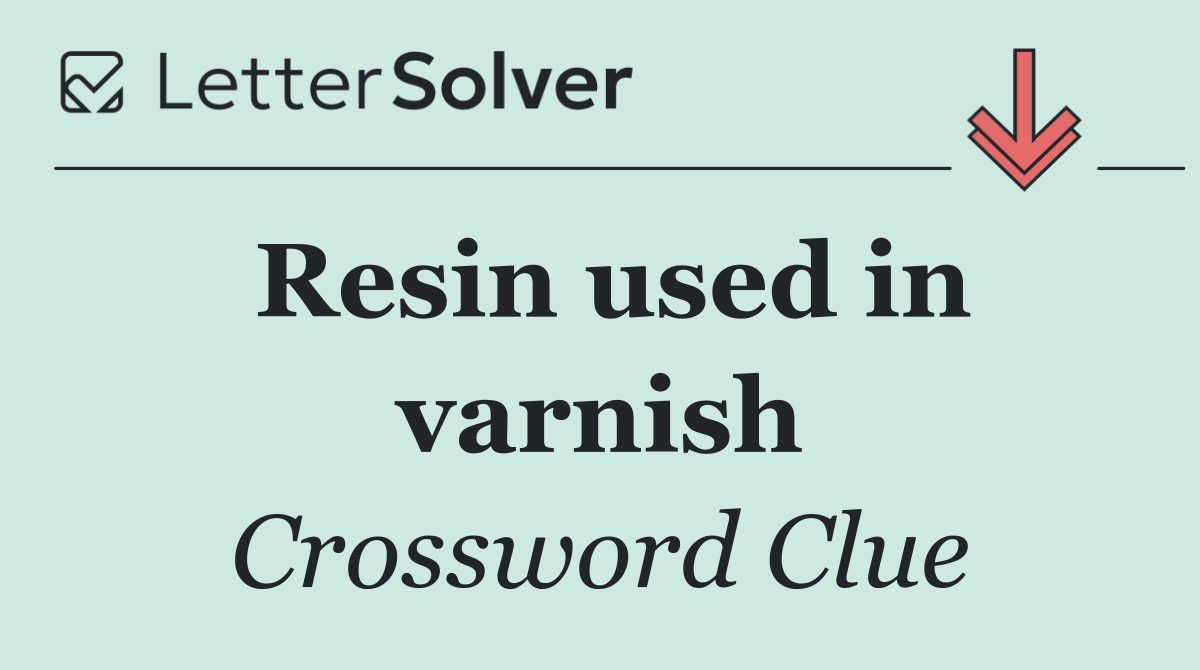 Resin used in varnish