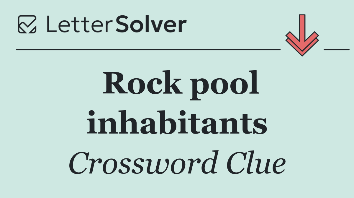 Rock pool inhabitants