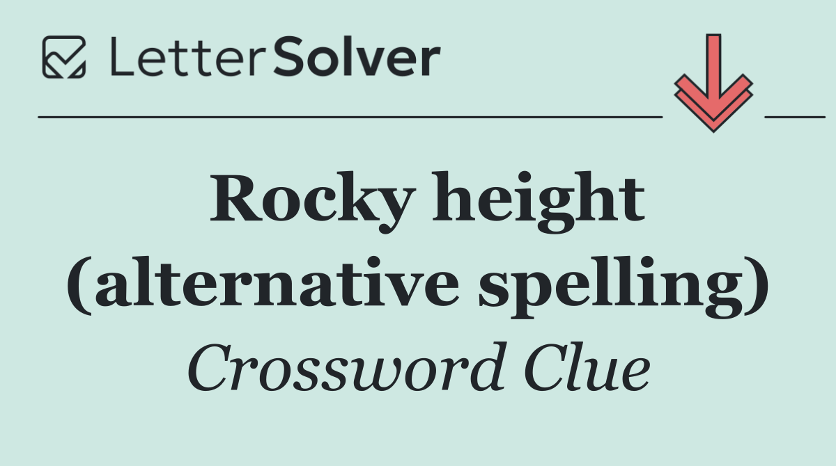 Rocky height (alternative spelling)