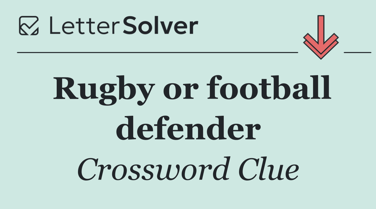 Rugby or football defender