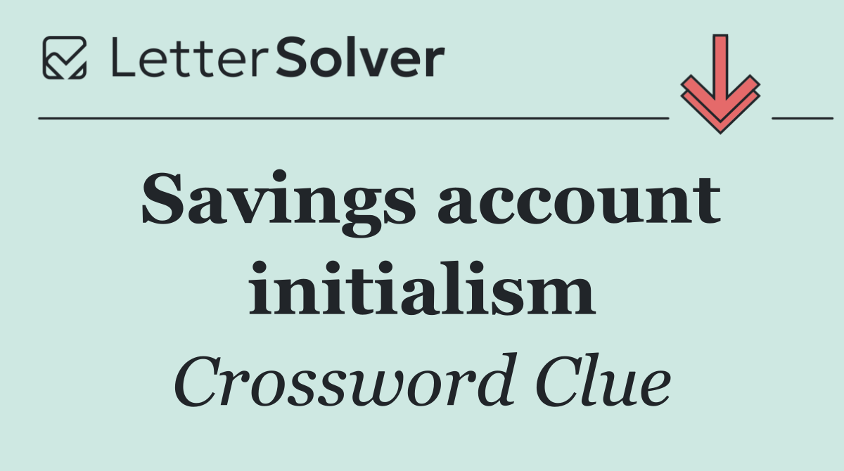 Savings account initialism