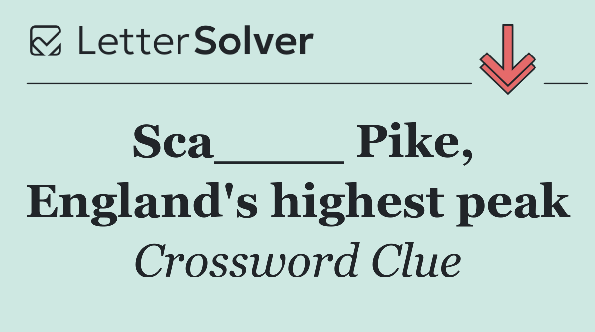 Sca____ Pike, England's highest peak