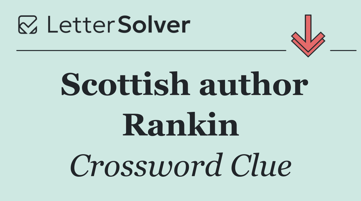 Scottish author Rankin