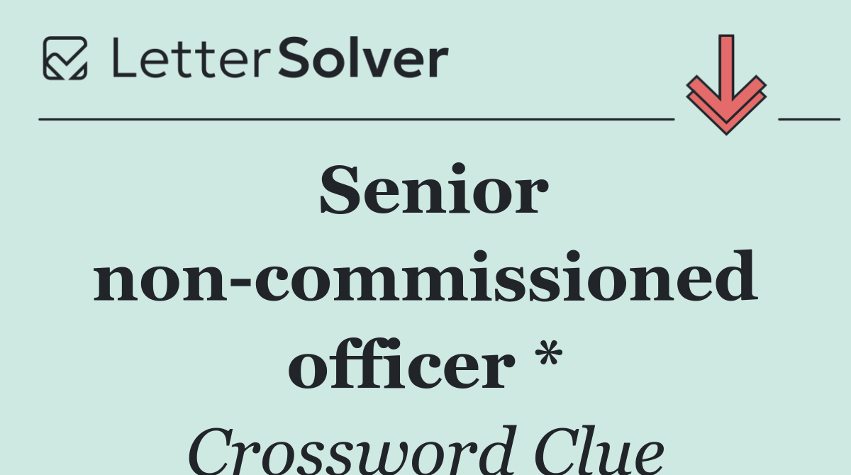 Senior non commissioned officer *