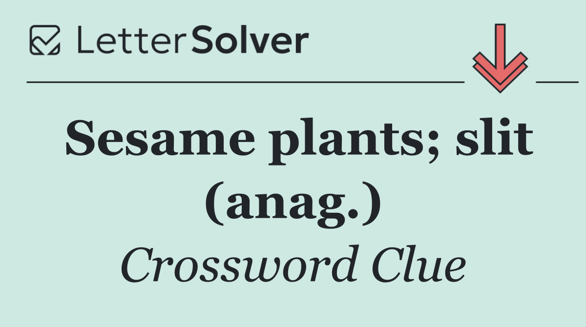 Sesame plants; slit (anag.)