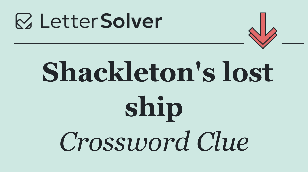Shackleton's lost ship