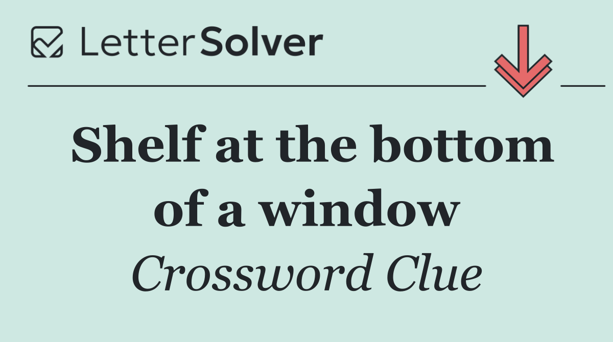Shelf at the bottom of a window