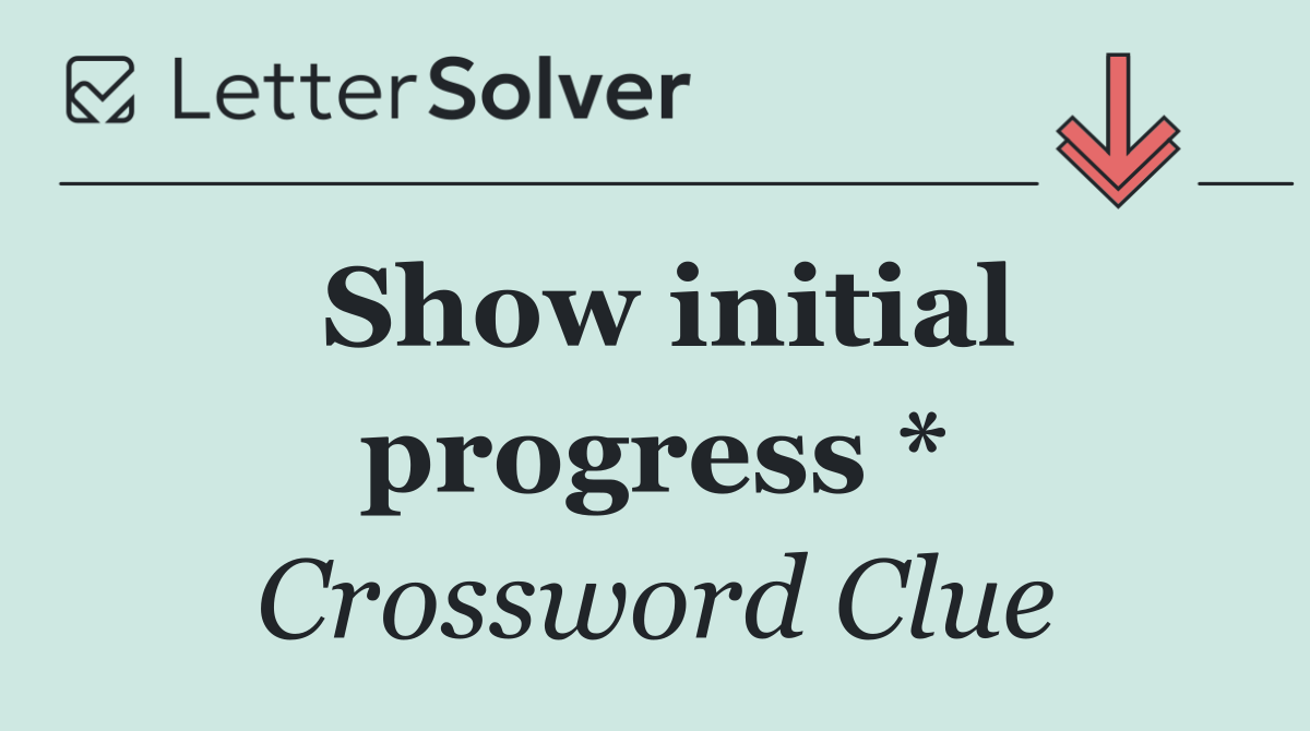 Show initial progress *