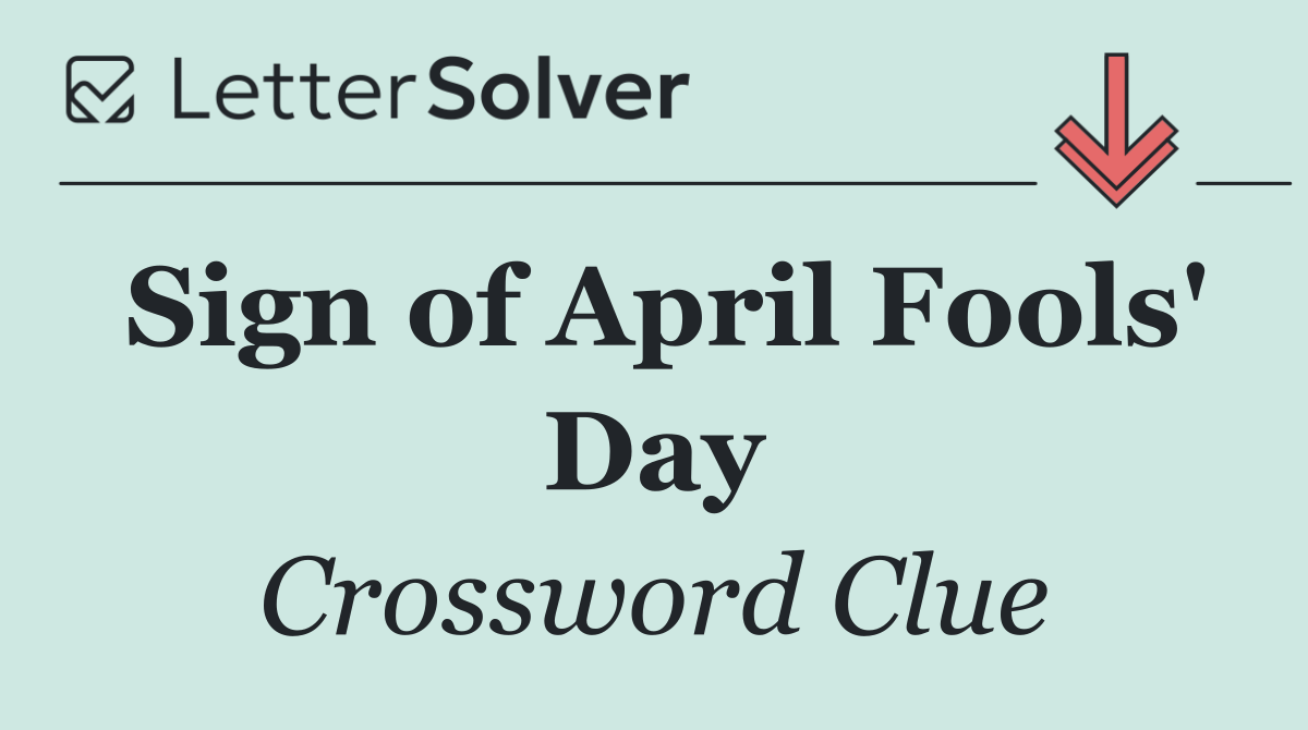 Sign of April Fools' Day
