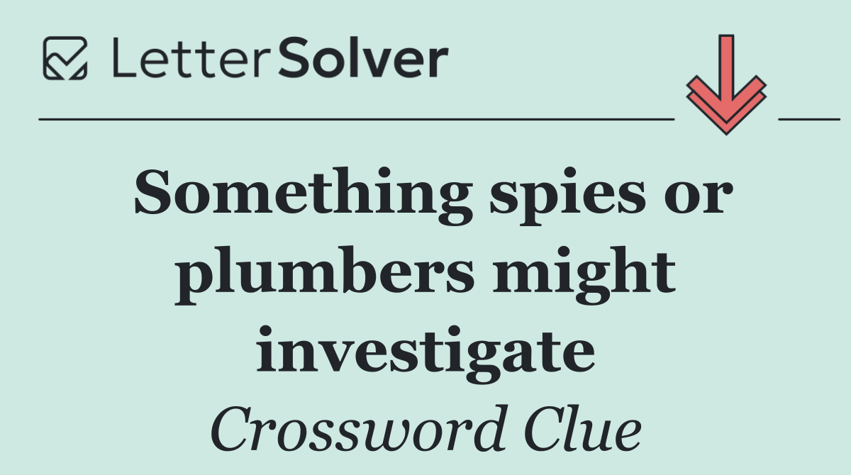 Something spies or plumbers might investigate
