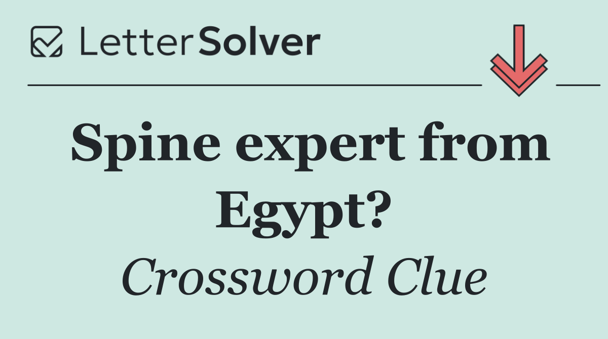 Spine expert from Egypt?