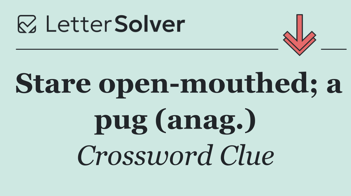 Stare open mouthed; a pug (anag.)