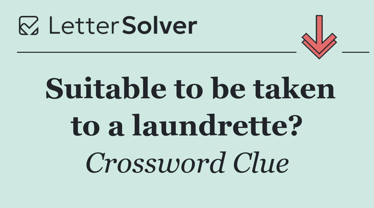 Suitable to be taken to a laundrette?