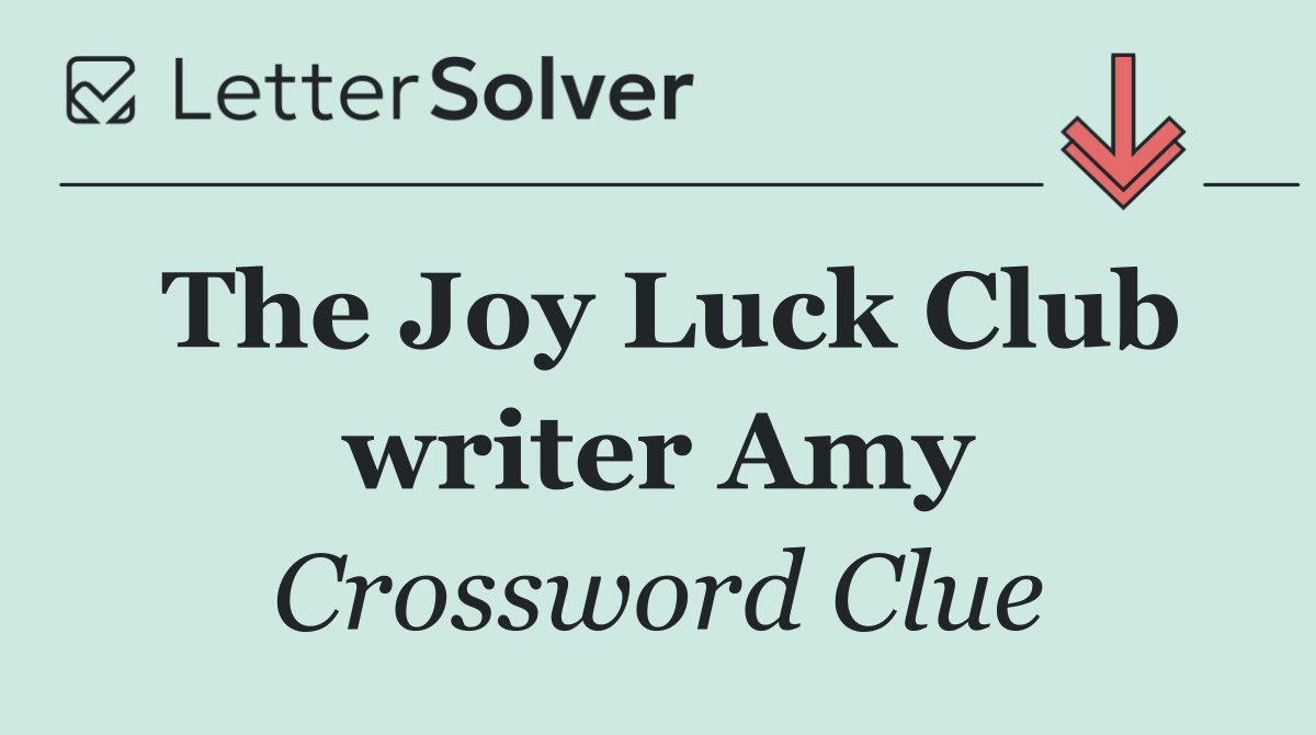 The Joy Luck Club writer Amy