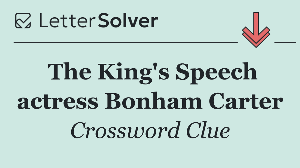 The King's Speech actress Bonham Carter