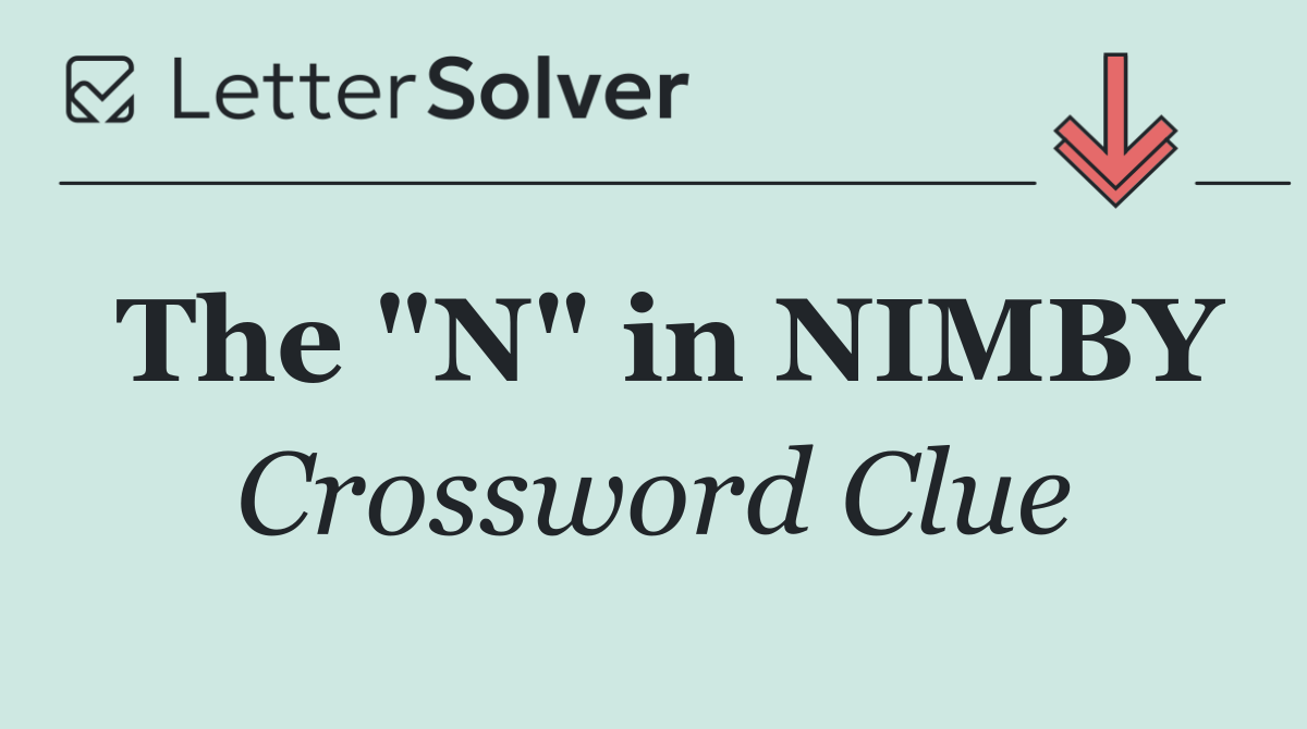 The "N" in NIMBY