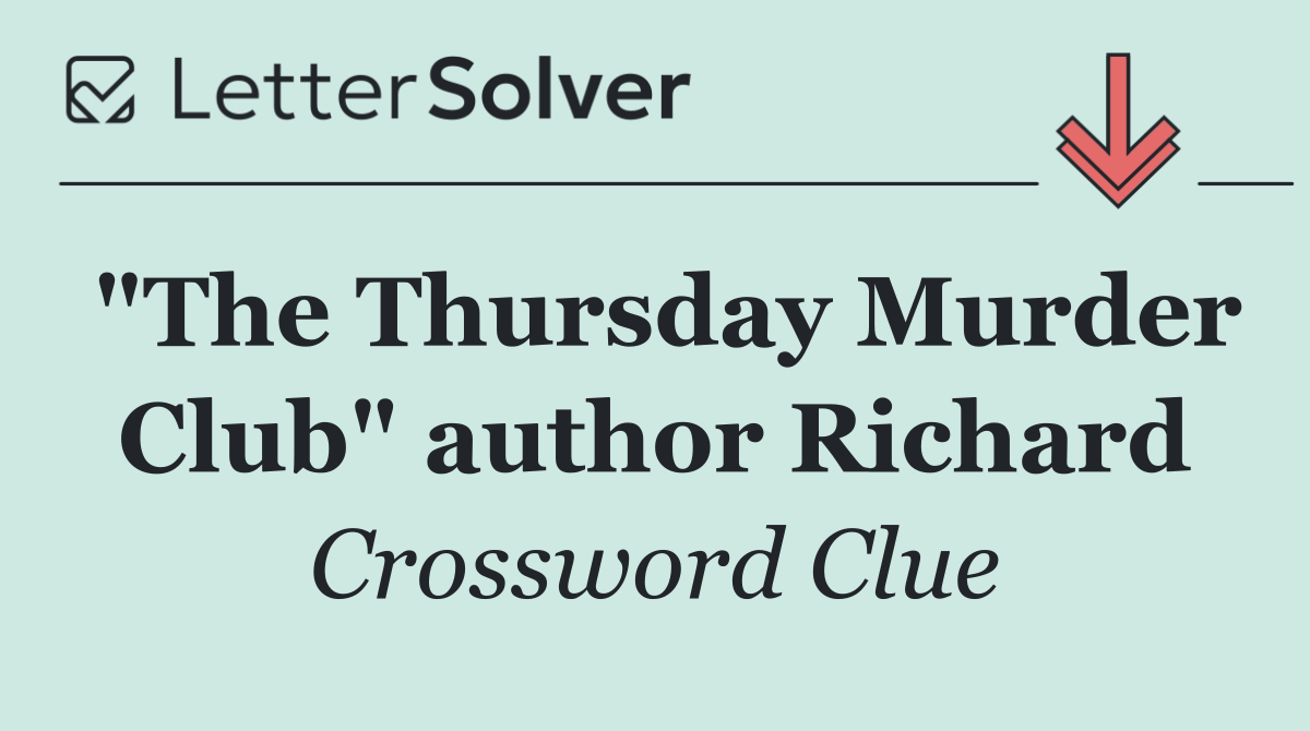 "The Thursday Murder Club" author Richard