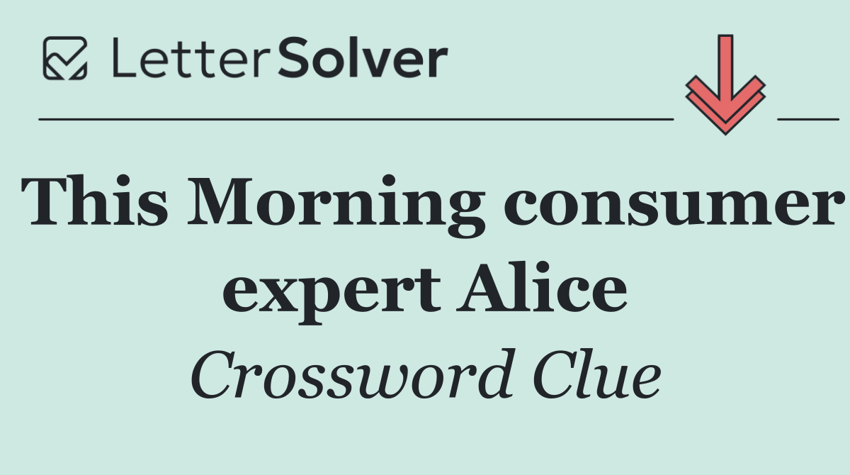 This Morning consumer expert Alice