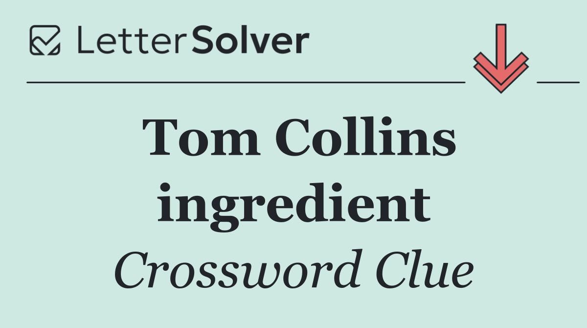 Tom Collins ingredient