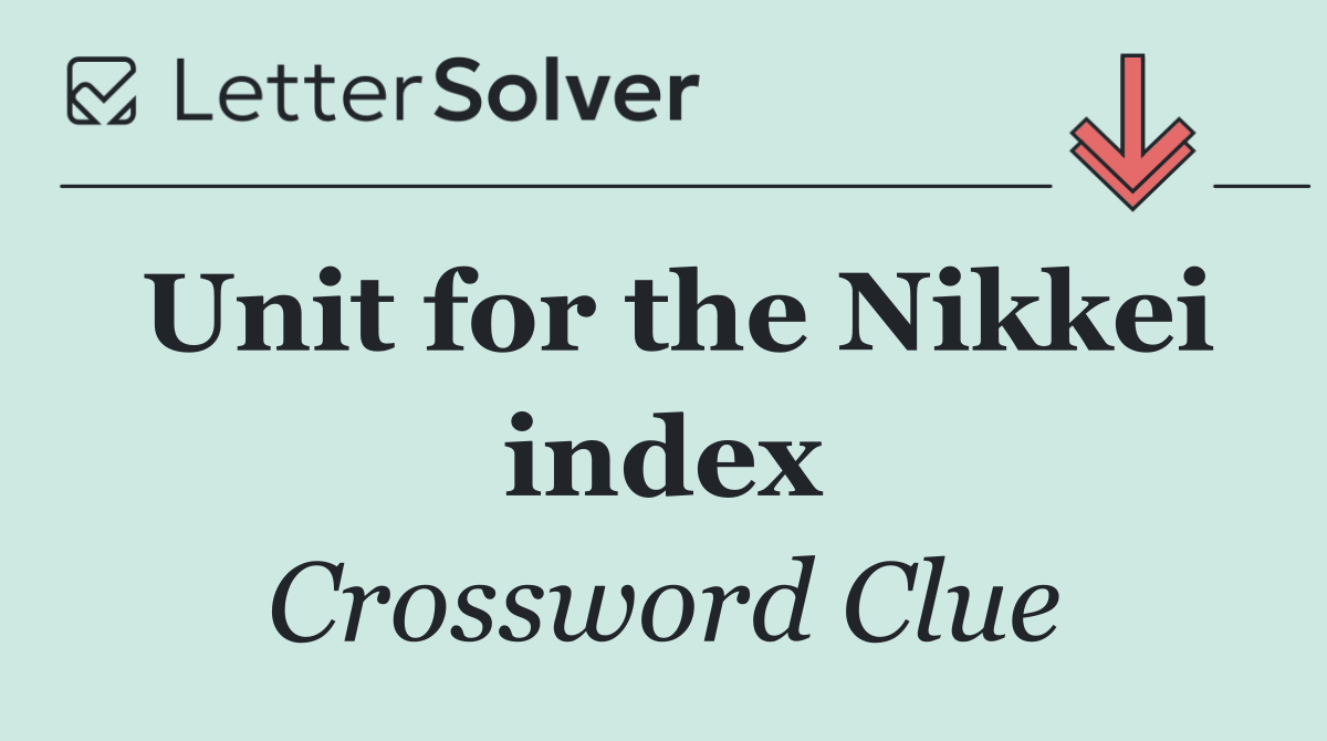 Unit for the Nikkei index