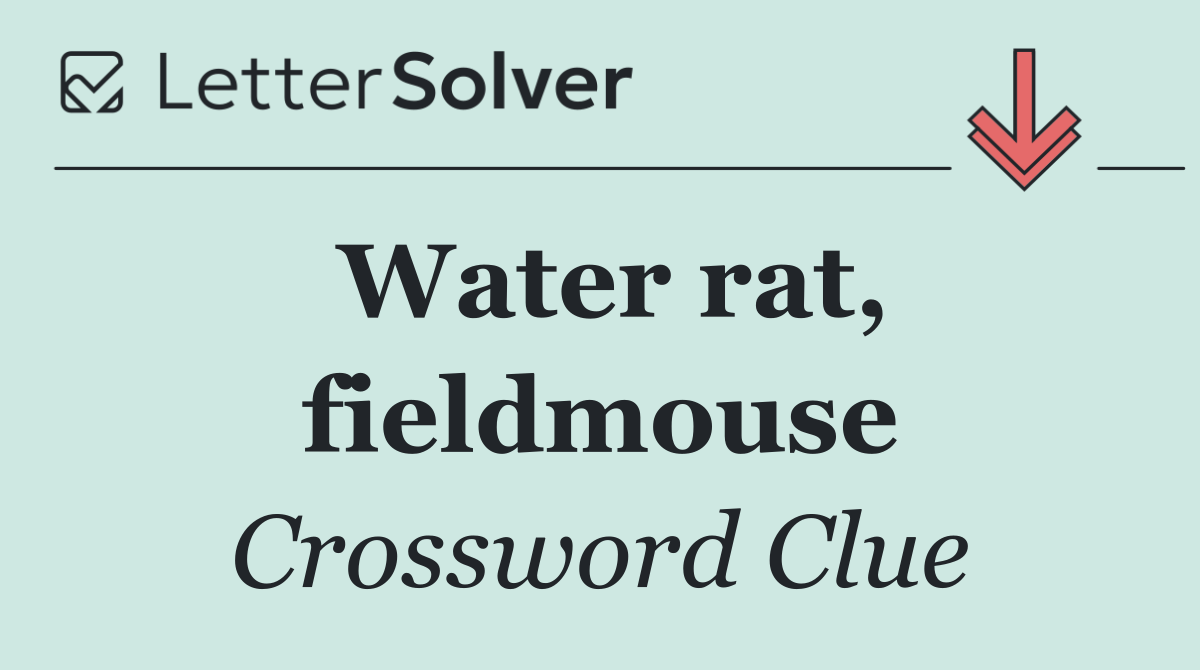 Water rat, fieldmouse