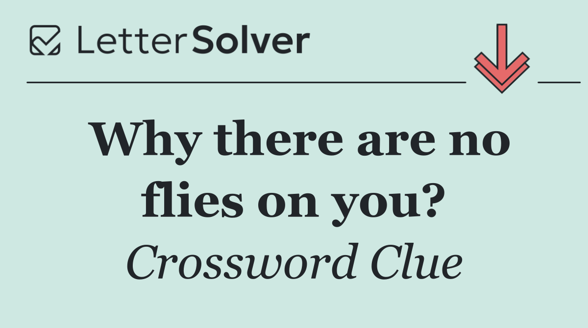 Why there are no flies on you?