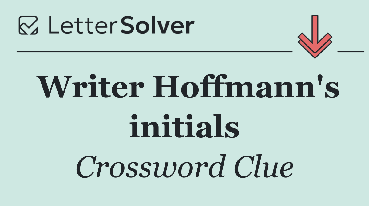 Writer Hoffmann's initials