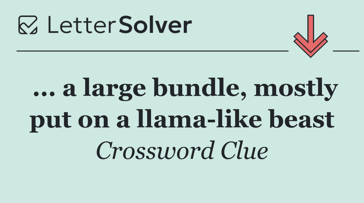 ... a large bundle, mostly put on a llama like beast