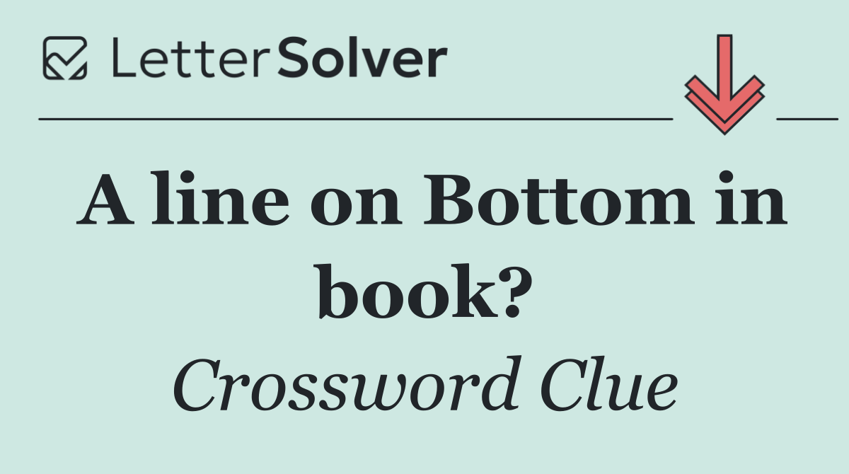 A line on Bottom in book?