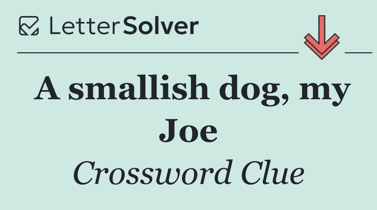 A smallish dog, my Joe