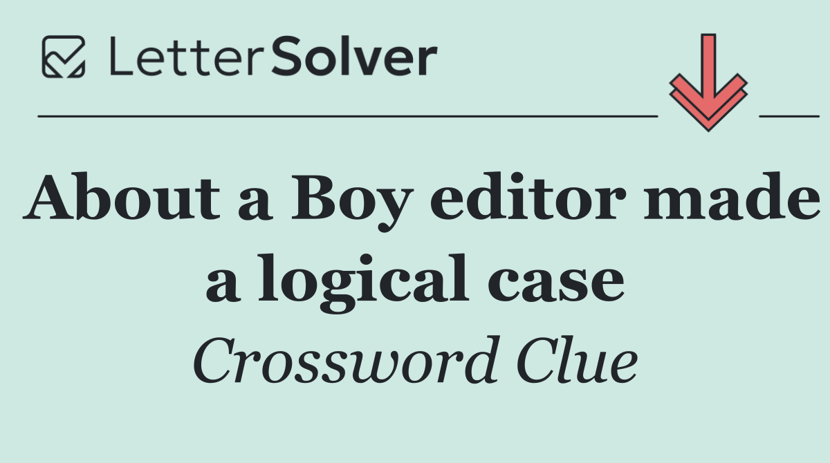 About a Boy editor made a logical case