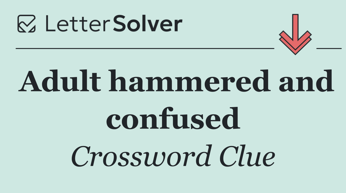 Adult hammered and confused