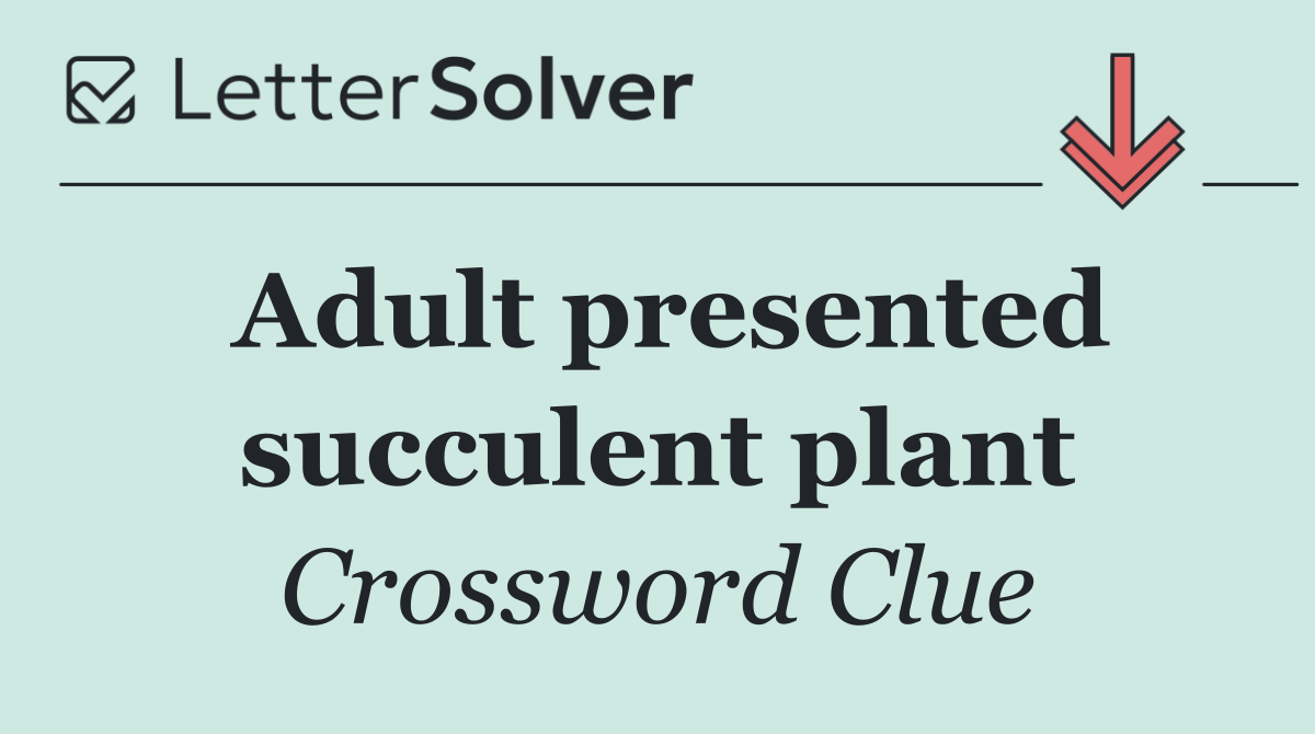 Adult presented succulent plant
