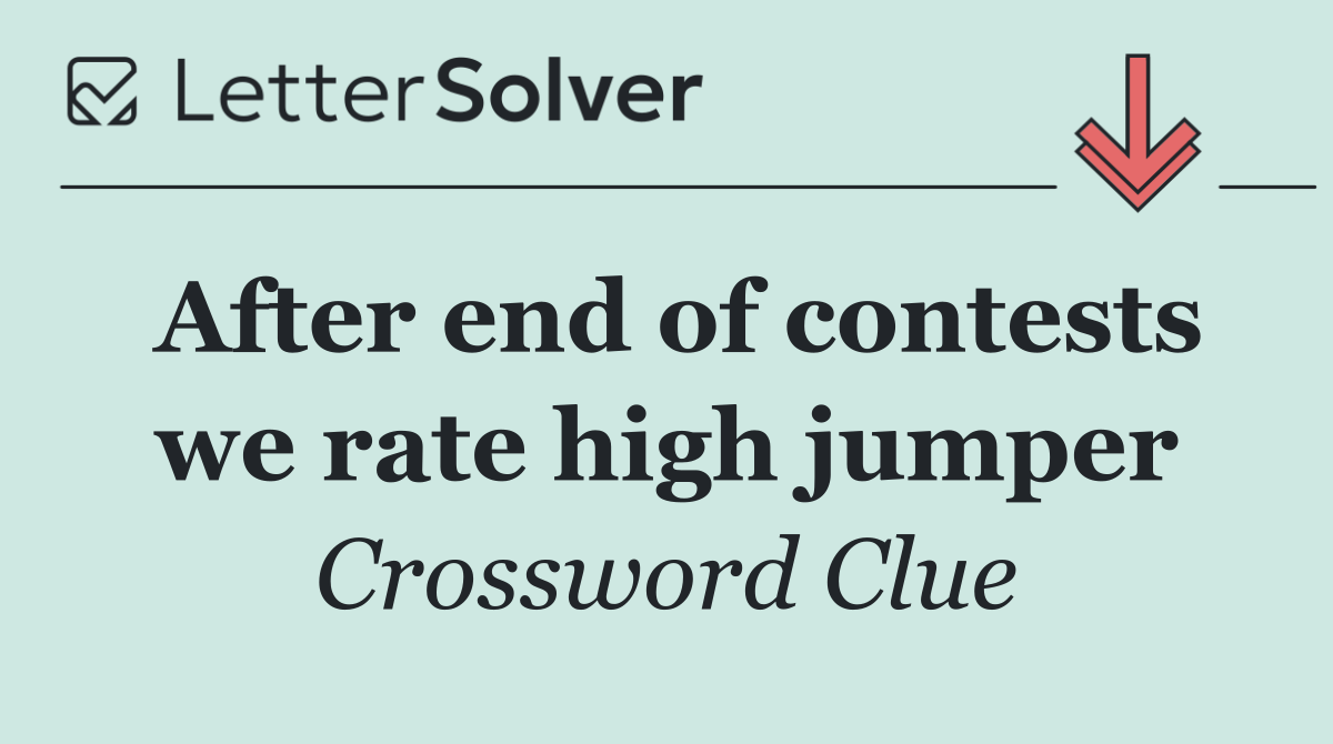 After end of contests we rate high jumper