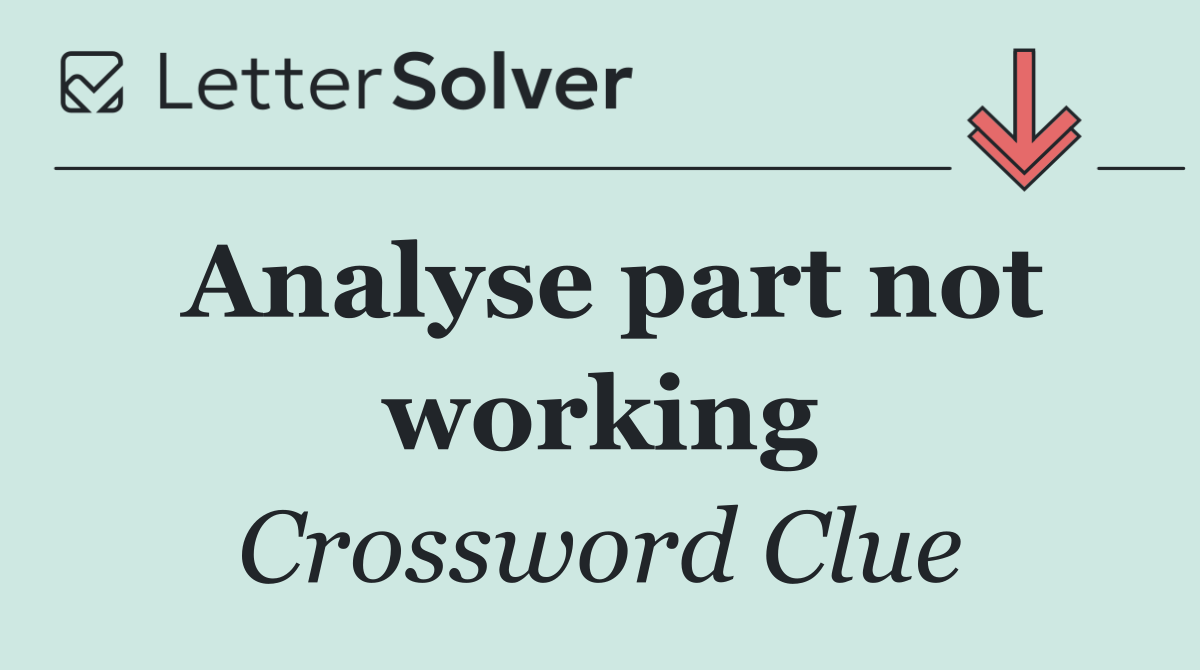 Analyse part not working