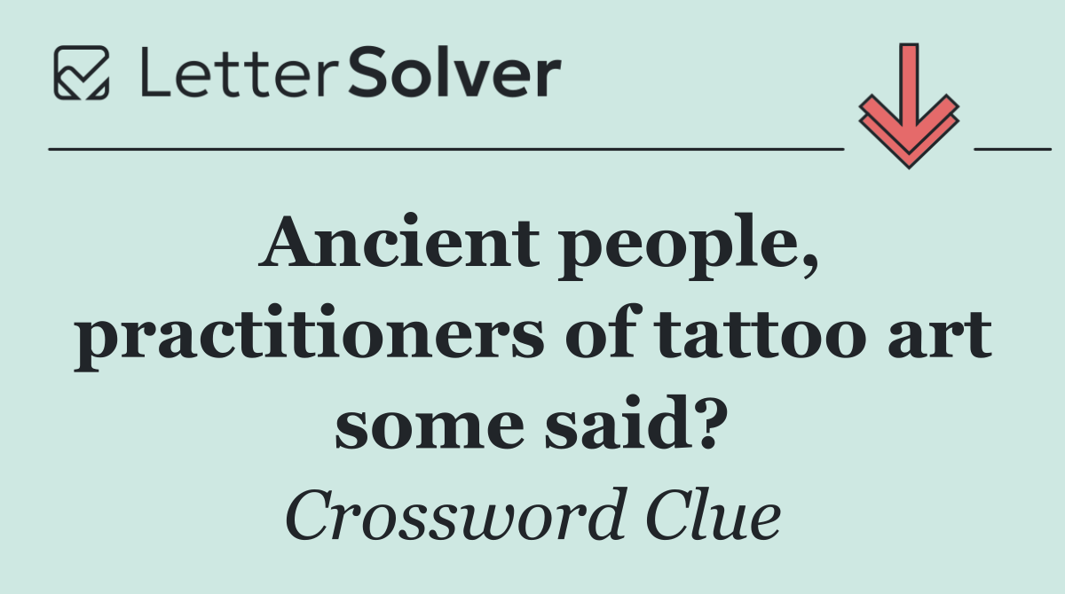 Ancient people, practitioners of tattoo art some said?