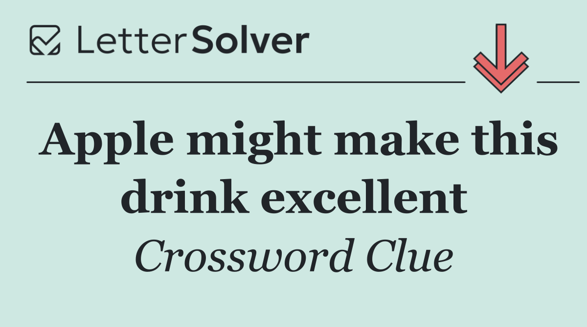 Apple might make this drink excellent