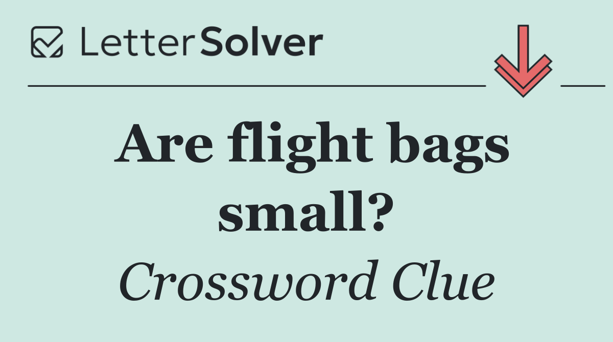 Are flight bags small?