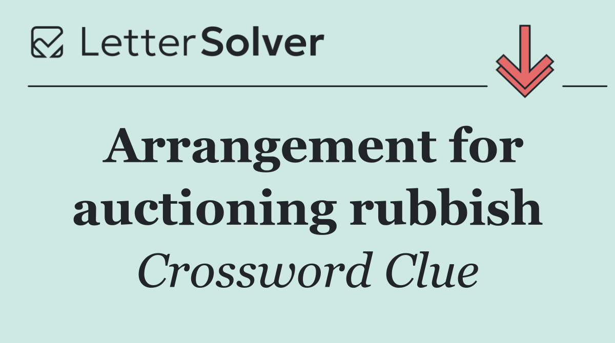 Arrangement for auctioning rubbish