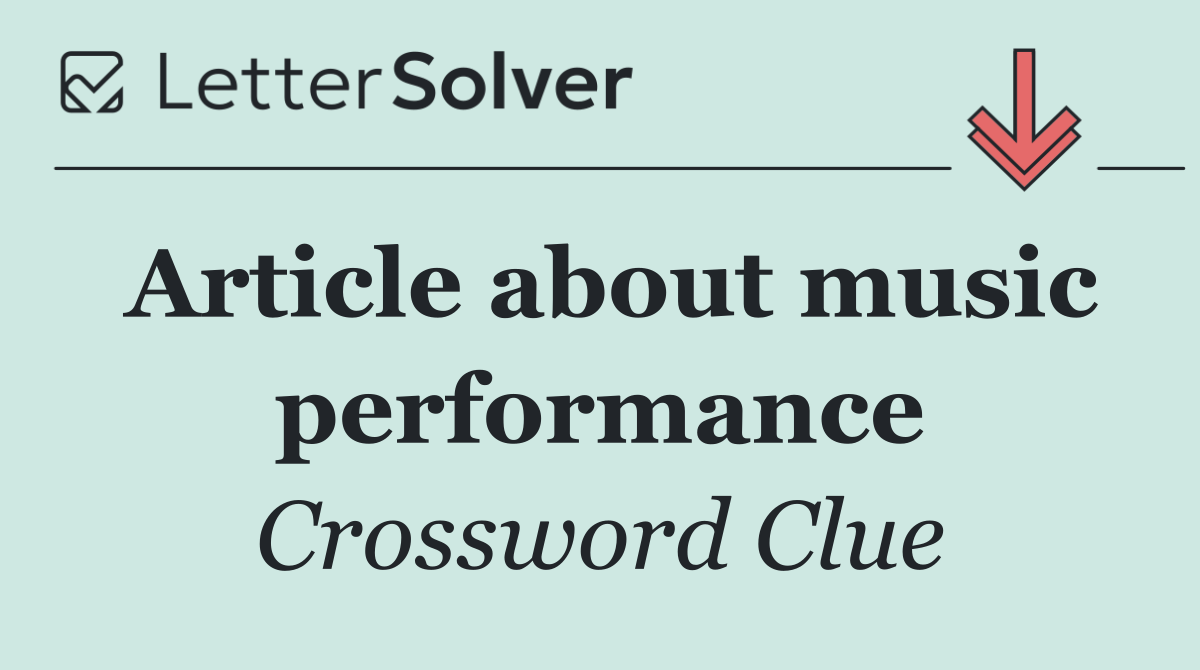 Article about music performance