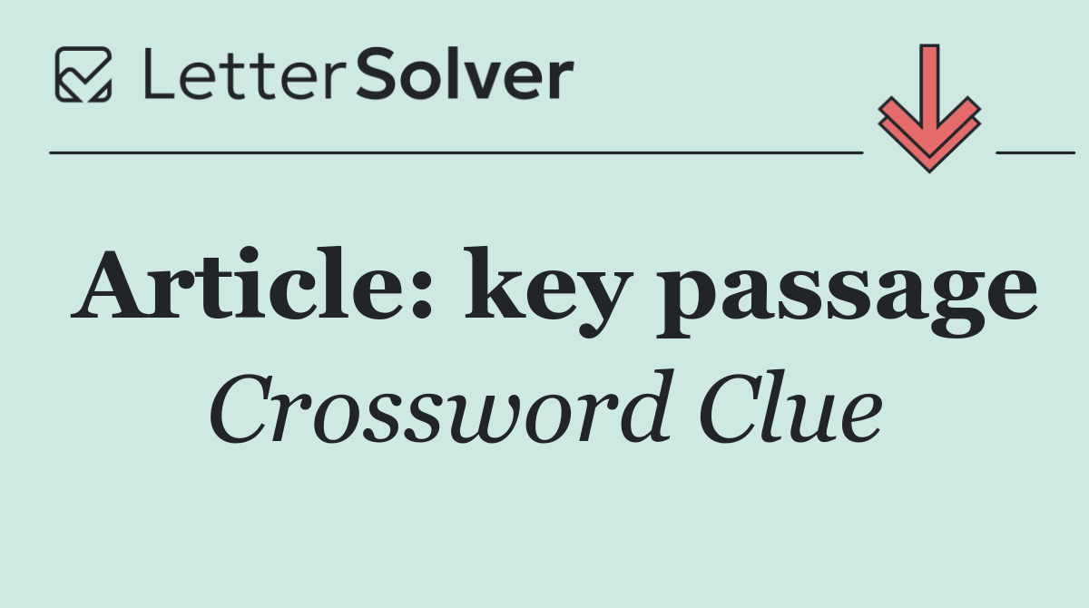 Article: key passage