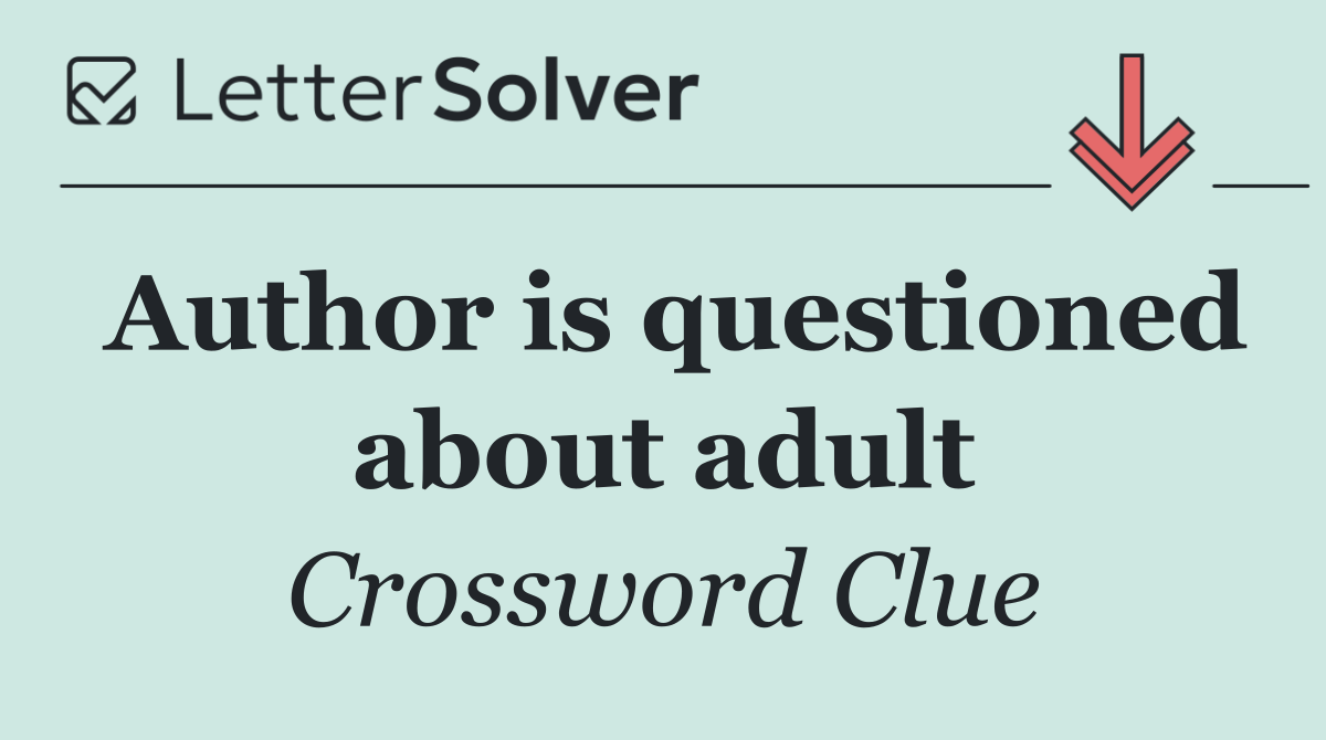 Author is questioned about adult