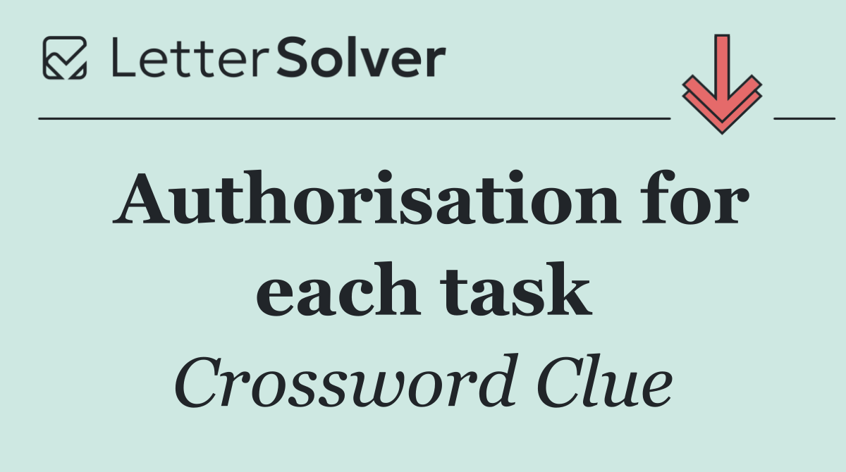 Authorisation for each task