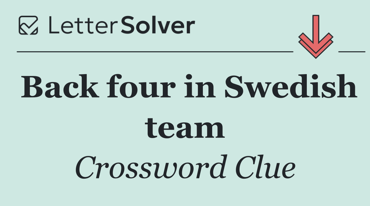 Back four in Swedish team