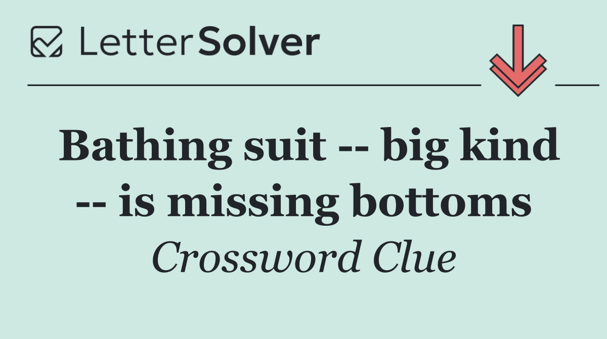 Bathing suit    big kind    is missing bottoms