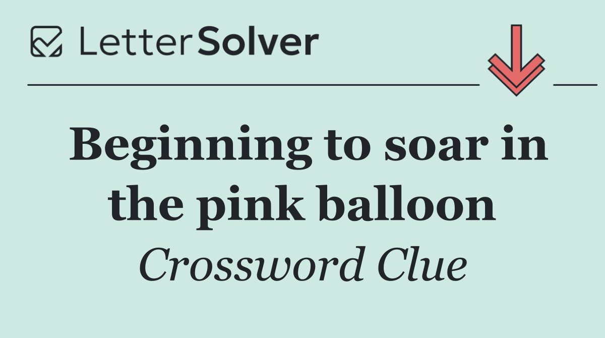 Beginning to soar in the pink balloon